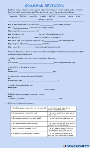 Grammar revision Unit 8