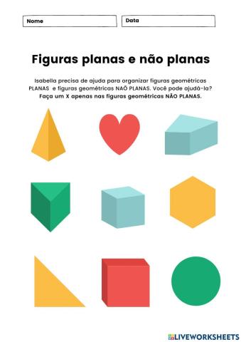 Figuras geométricas planas e não planas