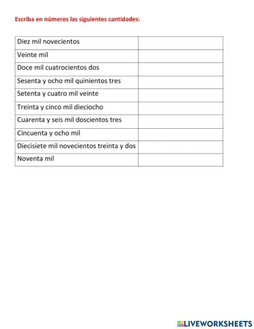 Escritura - decena de mil