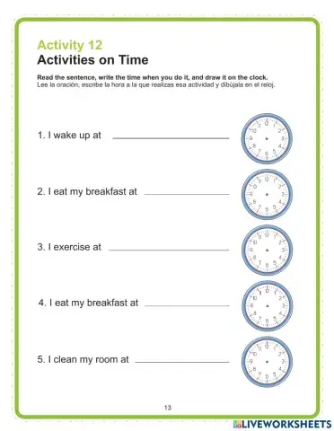 Activities on Time