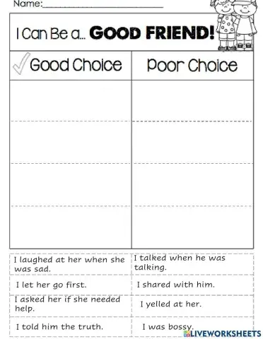 I can be a good friend