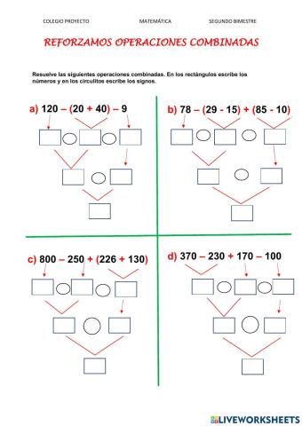 Operaciones combinadas hasta el 999