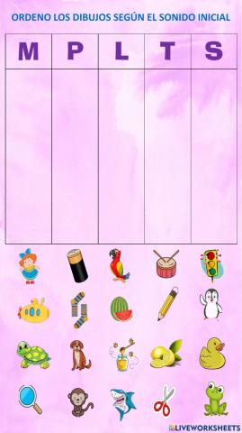 Ordeno según el sonido inicial