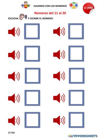 Números del 11 al 20