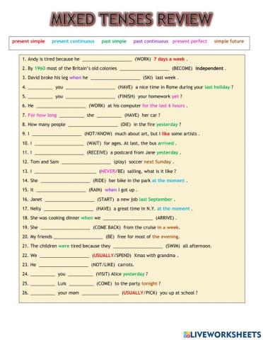 Mixed tenses review 1