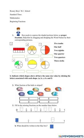Fractions Test 1