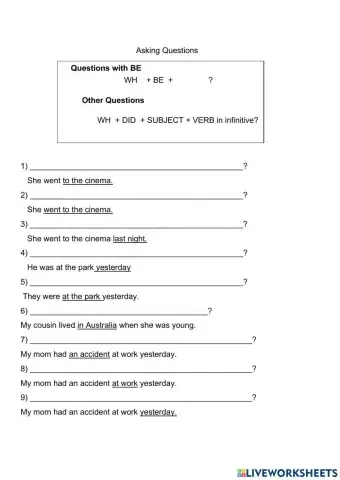 Complete with the correct question