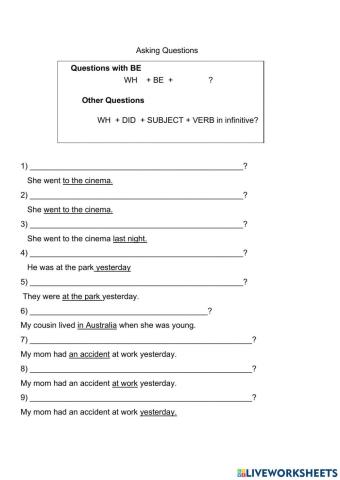 Complete with the correct question