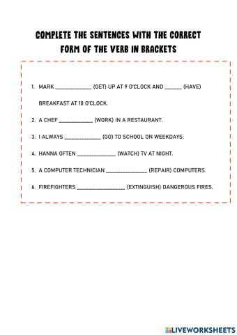 Complete the Sentences