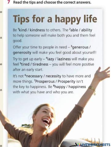 Tips for a happy life