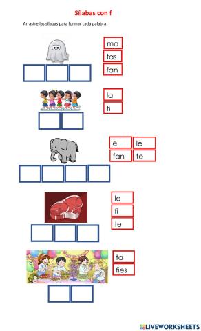 Sílabas con F