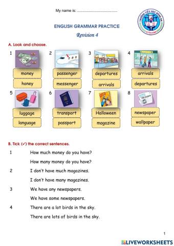 Grade 5 English Grammar Practice