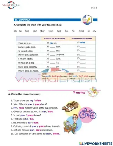 B3-Possessive adjective-pronouns