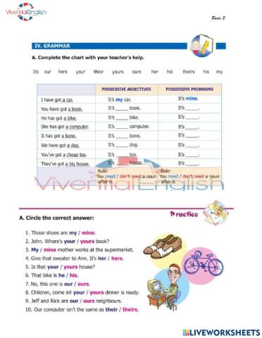 B3-Possessive adjective-pronouns