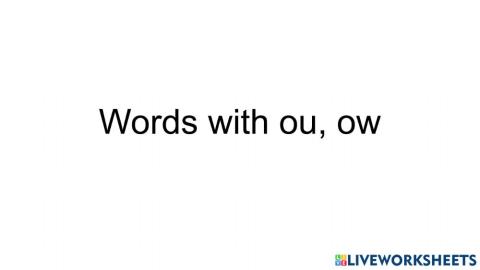 Words with ou, ow