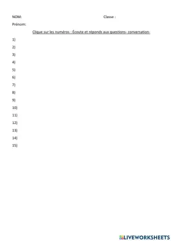 Réponds aux questions- oral-