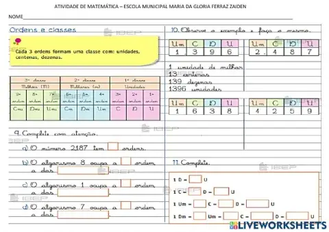 Atividade de matemática