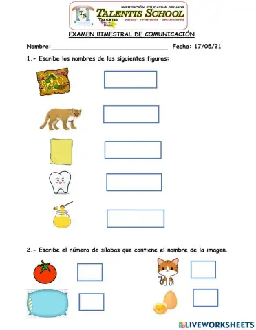 Examen bimestral de comunicación