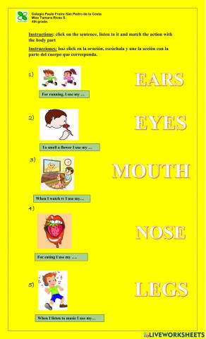 Actions and body parts