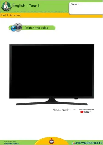 English Y1 - At school 3