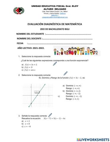 Evaluación Diagnóstica de Matemática