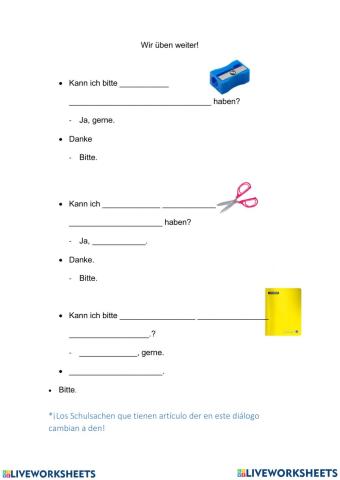 2. Schulsachen leihen