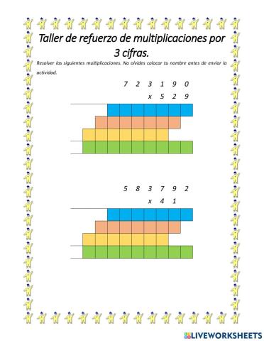 Multiplicaciones por 3 cifras