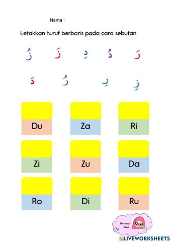 Huruf Hijaiyah Pelbagai Baris