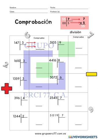 Comprobación de divisiones