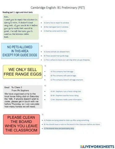 Cambridge English: B1 Preliminary (PET)