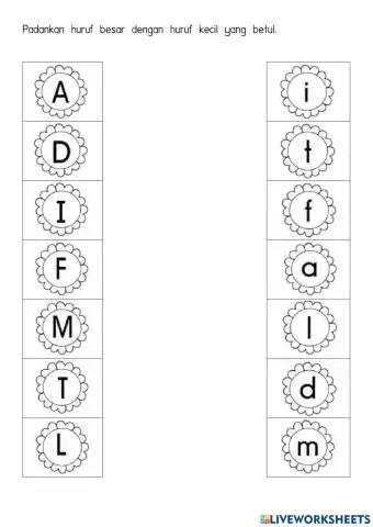 Padankan huruf besar dan huruf kecil