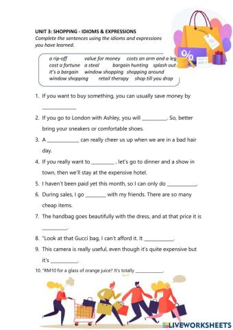Shopping - Idiomatic & Expressions
