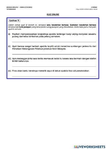 Sistem bahasa - kesalahan bahasa
