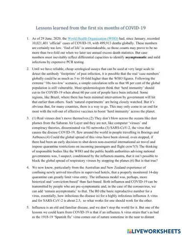 Worksheet from Team 2