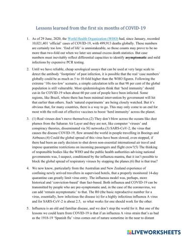 Worksheet from Team 2