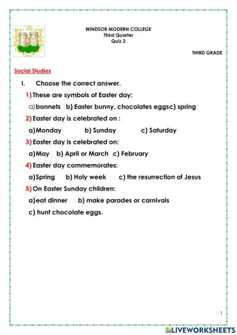 Ss easter quiz 2 3rdq