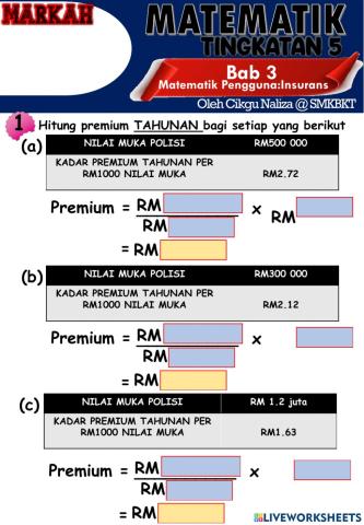 Matematik pengguna:insurans