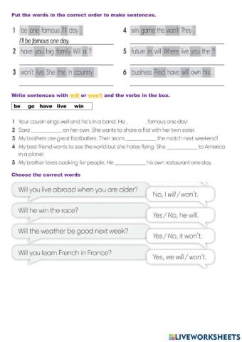 Will for predictions