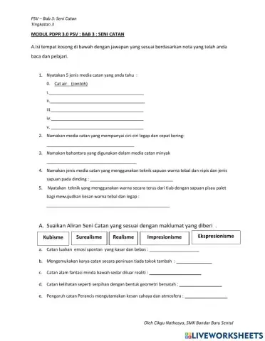 PSV Ting 3: Bab 3 (seni Catan)