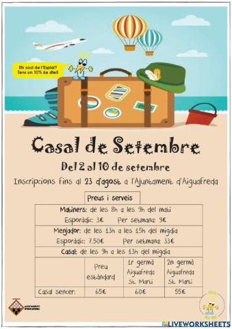 Comprensió lectora casal