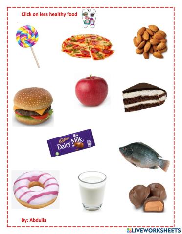 Click on less healthy food