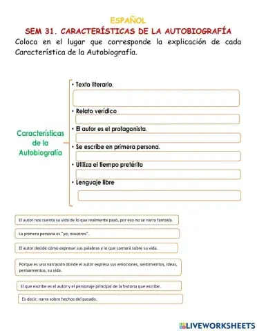 Características de la autobiografía