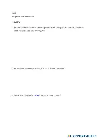4.9 Igneous Rock Classification