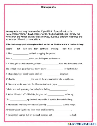 Identifying homographs