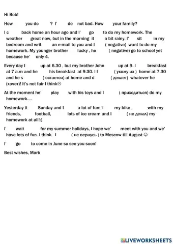 Present-past-future simple