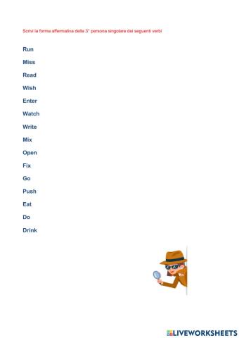 Present simple- alcune eccezioni ortografiche