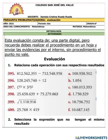 evaluación sexto - 1