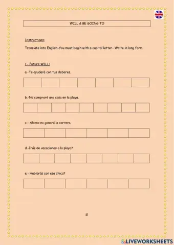 WILL and BE GOING TO