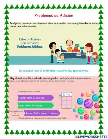 Solución de problemas con sumas llevando