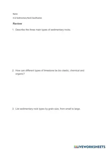 4.12 Sedimentary Rock Classification